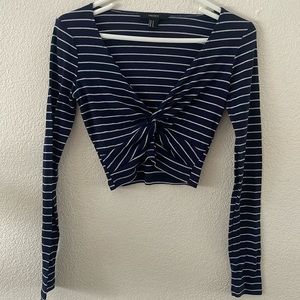 Forever 21 long sleeve top (navy stripe)